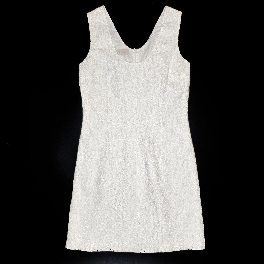 Cacharel Sleeveless Floral Embroidered Lace Crochet Mini Sheath Dress 6